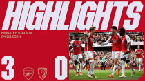 Thumbnail for HIGHLIGHTS | Arsenal vs Bournemouth (3-0) | Saka, Trossard and Rice! | Arsenal