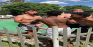 Thumbnail for Racist old white man fighting with black kids because they are apparently not allowed in the pool as it's reserved for the 