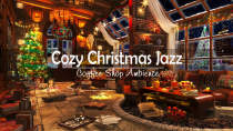 Thumbnail for Christmas Jazz Instrumental Music with Crackling Fireplace 🔥🎄 Cozy Christmas Coffee Shop Ambience | Cozy Coffee Shop