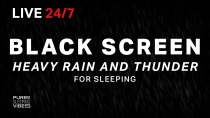 Thumbnail for 🔴 Heavy Rain and Thunder Sounds for Sleeping - Black Screen | Thunderstorm Sleep Sounds, Live Stream | Pure Sleeping Vibes