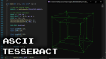 Thumbnail for ASCII Tesseract Rotation Written in C | Mashpoe