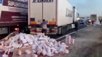 Thumbnail for &quot;Truckers have joined in the protests in France as well, dumping their loads on their way to Paris. Paris has an estimated 3 days of food supplies left at this stage...&quot;