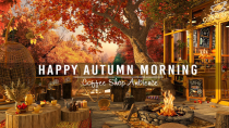 Thumbnail for Happy Autumn Morning & Relaxing Jazz Instrumental Music at Outdoor Coffee Shop Ambience for Working | Cozy Coffee Shop