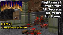 Thumbnail for Doom - E1M7: Computer Station (Nightmare! 100% Secrets + Items) | decino