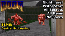 Thumbnail for Doom - E1M6: Central Processing (Nightmare! 100% Secrets + Items) | decino