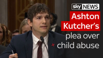 Thumbnail for Ashton Kutcher's emotional call for "fight" to end child sex trafficking | Sky News