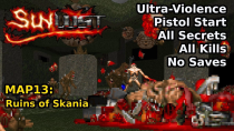 Thumbnail for Doom II: Sunlust - MAP13: Ruins of Skania (Ultra-Violence 100%) | decino