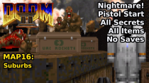 Thumbnail for Doom II - MAP16: Suburbs (Nightmare! 100% Secrets + Items) | decino