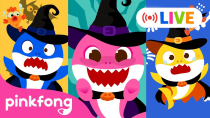 Thumbnail for [🔴LIVE] 👻 BOO! 🎃 2023 Halloween Songs with Baby Shark | Rhymes For Kids | Pinkfong