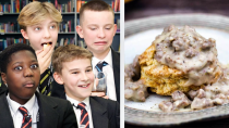 Thumbnail for British Highschoolers Try Biscuits and Gravy for the First Time! | JOLLY