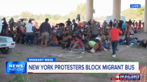 Thumbnail for The middle sized guy from Staten Island protests the migrants everyday and exposed the medias agenda to replace us live on air gets shut down