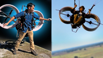 Thumbnail for Flying with four giant drone motors (ducted propeller paramotor) | PeterSripol