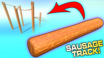 Thumbnail for I Built a Downhill Gravity Race ENTIRELY From...SAUSAGES?! | Kosmonaut