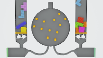Thumbnail for Particle Simulation #91 : Softbody Tetris, Shredder Machine, Piston | OhYesNoh