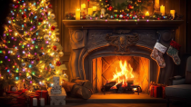 Thumbnail for Christmas Fireplace Music 24/7 🔥 Relaxing Christmas Music Ambience 🎅🎄 Crackling Christmas Fireplace | Guitar Ambience