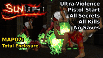 Thumbnail for Doom II: Sunlust - MAP07: Total Enclosure (Ultra-Violence 100%) | decino