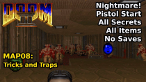 Thumbnail for Doom II - MAP08: Tricks and Traps (Nightmare! 100% Secrets + Items) | decino