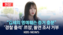 Thumbnail for [현장] '고소인 신분' 경찰 출석 쯔양, 조사 거부..."김세의 명예훼손 증거 충분"/2025년 4월 16일(수)/KBS | KBS News