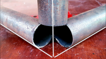 Thumbnail for very few people know, the secret of the welder cuts round pipe 90 degrees in three directions | Stick welder