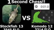 Thumbnail for 1 Second Chess!! Stockfish 13 VS Komodo 12!! | RIPOFS