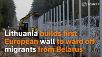 Thumbnail for Lithuania builds first European wall to ward off migrants from Belarus | Reuters