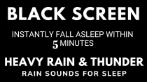 Thumbnail for 🔴Heavy Rain & Thunder Sounds for Sleeping - Black Screen ~ Thunderstorm Sleep Sounds, Live Stream | Rain Sound