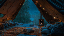 Thumbnail for Rain On Tent ⛺ The Best Way To Healing Insomnia: Listen To Rain, Thunder Sound, Crackling Fire | the white room