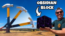 Thumbnail for Can We Break An Obsidian Block With A Giant Hammer? | How Ridiculous