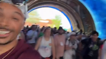 Thumbnail for revolting soyface mutts and goys at the opening of a new theme park in florida.   the crowd is 100% genetic dead end soys and not a child in sight.   