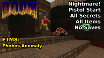Thumbnail for Doom - E1M8: Phobos Anomaly (Nightmare! 100% Secrets + Items) | decino