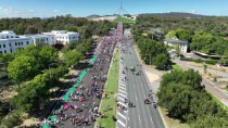 Thumbnail for Canberra convoy March to Parliament protest 2022 Victoria by Drone 12th feb | Victoria by Drone