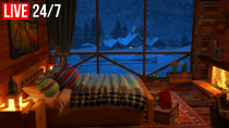 Thumbnail for 🔴 Deep Sleep with Blizzard and Fireplace Sounds | Cozy Winter Ambience and Howling Wind - Live 24/7 | Rainy Guy