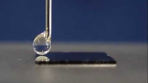Thumbnail for Water droplet moving across a wettability gradient | Department of Materials at ETH Zurich