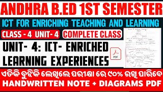 Thumbnail for Andhra Pradesh B.Ed 1st Semester | ICT Unit 4 | ICT  Enriched Learning Experiences | Complete Class
