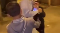 Thumbnail for Natural born rapists.  French blonde hugs migrant kid on the street, instant regret.