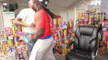 Thumbnail for Nigger nigs out, sets off huge pile of fireworks indoors 