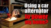 Thumbnail for Using a car alternator with a bike to power my home? How much energy can I produce?! | GreatScott!