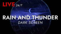 Thumbnail for 🔴 Rain and Thunder Sounds 24/7 - Dark Screen | Thunderstorm for Sleeping - Pure Relaxing Vibes