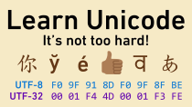 Thumbnail for Unicode, in friendly terms: ASCII, UTF-8, code points, character encodings, and more | Studying With Alex