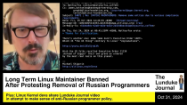 Thumbnail for Long Term Linux Maintainer Banned After Protesting Removal of Russian Programmers | Bryan Lunduke