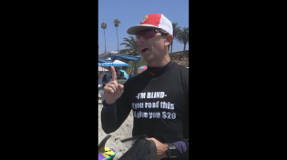 Thumbnail for I had to pay someone to read my shirt #shorts | Blind Surfer Pete Gustin