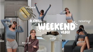 Thumbnail for a chill weekend vlog 🥞🤍 crepes, cat tree, movie theatre! | toomuchzozo