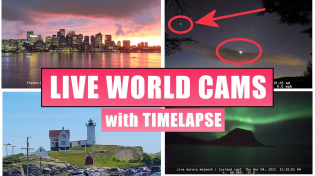 Thumbnail for 120 LIVE World Cameras, Relaxing Music, Map, Daily Sunset Timelapse - Armchair Travel