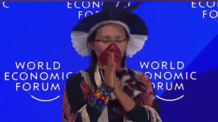 Thumbnail for Davos 2024 brought in some witch doctor to do unga bunga on the speaker panel. Purest cringe you'll see today 