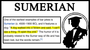 Thumbnail for Answering The Ancient Sumerian Bar/Dog Joke | Lessons in Meme Culture
