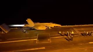 Thumbnail for F/A-18 Afterburner Catapult Night Launch on the USS Nimitz | Jason Blessing