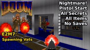 Thumbnail for Doom - E2M7: Spawning Vats (Nightmare! 100% Secrets + Items) | decino