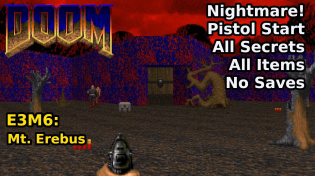 Thumbnail for Doom - E3M6: Mt. Erebus (Nightmare! 100% Secrets + Items) | decino