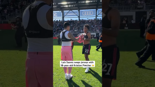 Thumbnail for Luis Suarez swaps jerseys with 18-year-old Kristian Fletcher 🤝 #shorts #luissuarez #soccer | Major League Soccer