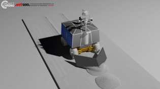 Thumbnail for Bulldozing simulation of Moon VIPER rover on granular material terrain with a higher V-shape blade | UW SBEL